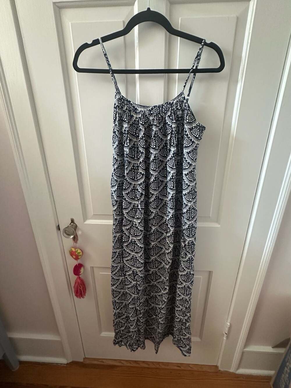 Puspita Balinese Blue and White Patterned Maxi Dress